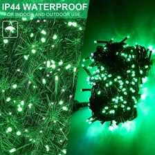 Cordão 100 Leds 10m Com Strobo 4 Fixo 1 Pisca Prova D'água Luzes Verde 220v Foto mini 2
