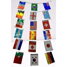 Cordão 7 Metros Bandeirinhas Metalizadas Países Festa Nações Foto mini 1