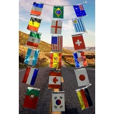 Cordão 7 Metros Bandeirinhas Metalizadas Países Festa Nações Foto mini 2