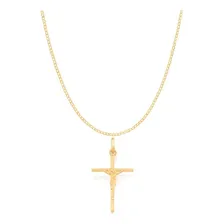 Cordão Banhado Ouro Não Causa Alergia Pingente Jesus Na Cruz Cor Dourado Foto  mini 1