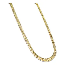 Cordão Corrente Aço Dourado Banhado 3mm 60cm Foto mini 1