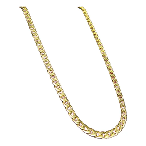 Cordão Corrente Aço Dourado Banhado 3mm 60cm Foto 1