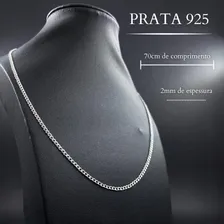 Cordão Corrente Prata 925 Grumet 70cm Escamada Fina 2mm Luxo Cor Prata 925 LegÃtima Foto mini 2