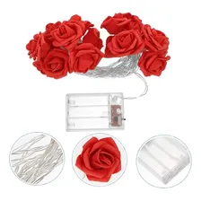 Cordão De Led Luminoso Pisca/fixa 20 Rosas Luminária Pilha Cor das luzes Vermelho/Rosa Foto mini 1