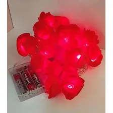 Cordão De Led Luminoso Pisca/fixa 20 Rosas Luminária Pilha Cor das luzes Vermelho/Rosa Foto mini 2