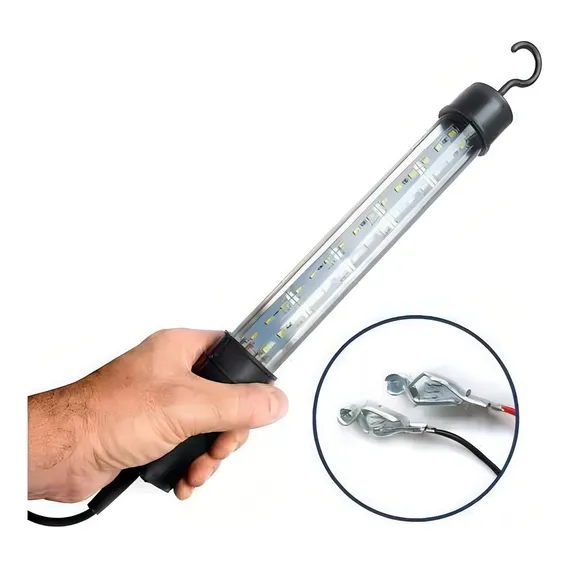 Cordão De Luz Pendente 30 Leds Cabo 5m - Garra Bateria 12v Foto 1
