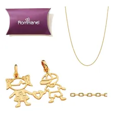 Cordão Feminino Rommanel Com Pingente - 50 Cm 531639 541937 Cor Dourado Foto mini 1