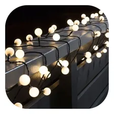 Cordão Led Varal 100 Bolinhas 8 Funções Fio Verde 3cor 220v Luzes Branco Quente Foto  mini 1