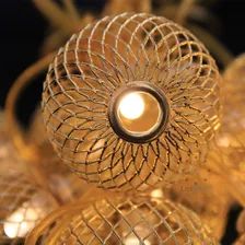 Cordão Luz Led Bolas Dourado Varal Decoração Casamento Bivolt Foto mini 4