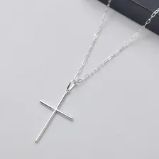 Cordão Pingente Crucifixo Prata 925 Colar Cruz Corrente 70cm Foto mini 4