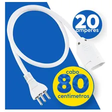 Cordão Prolongador Tripolar Branco 80cm Force Line Foto mini 2