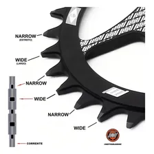 Coroa 34 Dentes Unica Bcd 104 Narrow Wide Nottable Cor Preto Foto mini 2