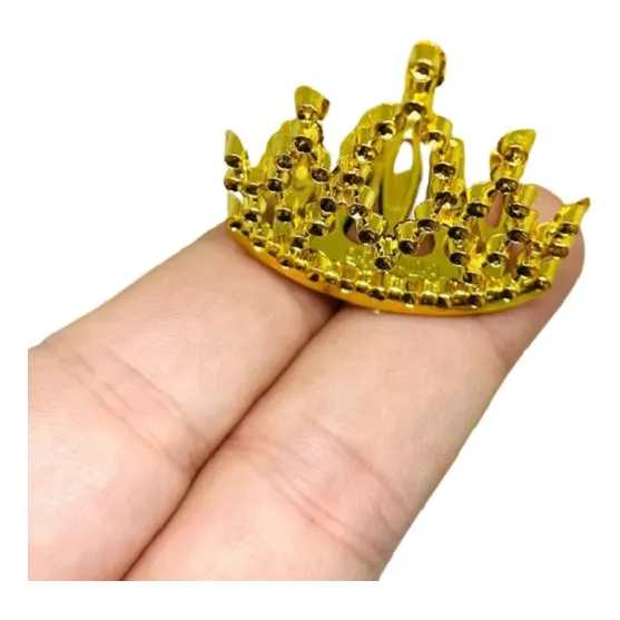 Coroa China Mini Coroa Desenhomini Coroa Do Princesa Cor Dourada - 200 Unidades Por Kit Foto 1
