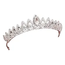 Coroa Noiva Enfeite Cabelo Grinalda Casamento Debutante Daminha Dama Cor Prata Foto mini 1