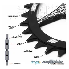 Coroa Nottable Narrow Wide Bcd 104 X 34 Dentes Preta Foto mini 3