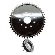 Coroa Prata De 44d + Kit Fixação Da Coroa P/ Bike Motorizada Foto mini 1