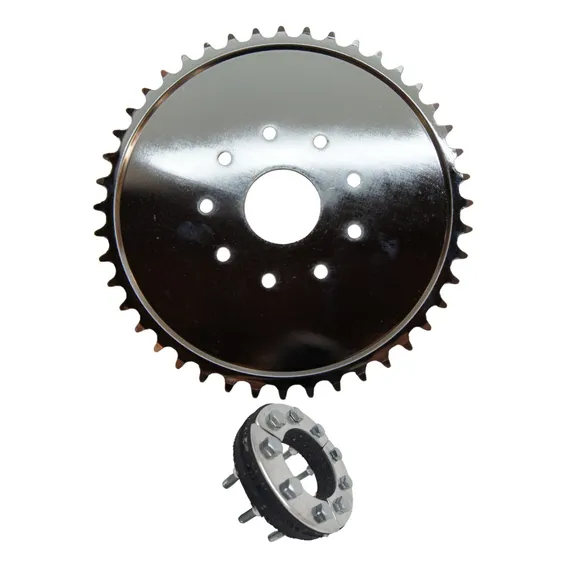 Coroa Prata De 44d + Kit Fixação Da Coroa P/ Bike Motorizada Foto 1