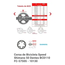 Coroa Shimano 105 Fc 5750 50d Bcd 110mm 5 Furos 10v Preta Foto mini 2