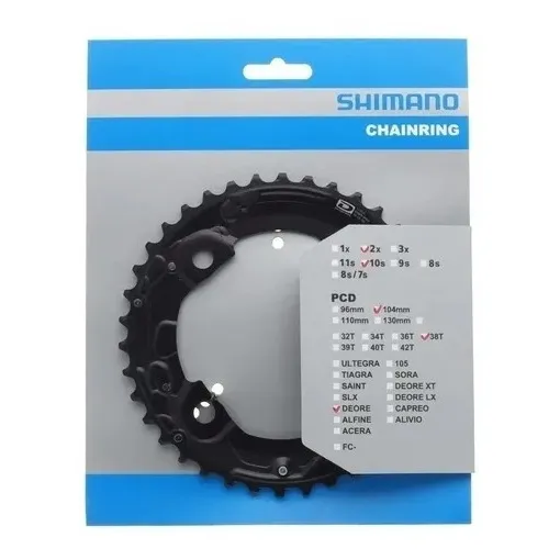 Coroa Shimano Deore Slx 2x10 10v 38t M675 Bcd 104mm Bike Top Foto 1
