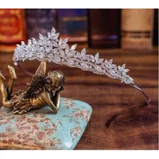 Coroa Tiara Cabelo Noiva Zircônia Princesa Cor Prata Foto mini  3