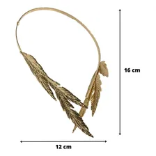 Coroa Tiara Fantasias Carol L.R.S PA0102C2 Deus Grego Romano Dourada Tiara De Louros Pra Fantasia Foto mini  2