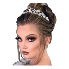 Coroa Tiara Prata Noiva Strass Debutante Barata Foto  mini 1