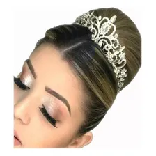 Coroa Tiara Prata Noiva Strass Debutante Barata Foto mini  2
