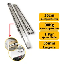 Corrediça Gaveta Trilho Telescópico 35cm 350mm Par 30kg Foto mini 1
