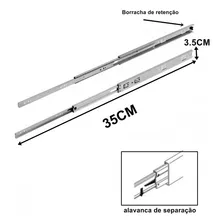 Corrediça Telescópica Light Para Gaveta 350mm Hafele Foto mini 3