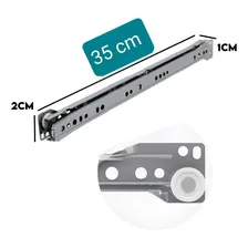 Corrediça Trilho De Apoio Para Gavetas 35cm Deslizamento Por Rodinha 01 Par Foto mini 2