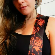 Correia Basso Poliester Rosas Vermelhas Black Friday Foto mini  2