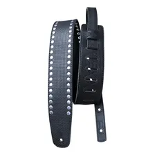 Correia Basso Preta Couro Vt L 04 Metal Guitarra Baixo Foto mini 1