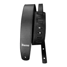 Correia Basso Vintage Liso Violao Baixo Guitarra Strap Lock Cor Preto Com Strap Lock Prata Foto mini 1