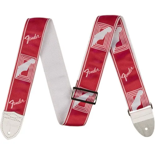 Correia Fender Monograma Branco E Vermelho + E Grtia Foto 1