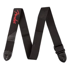 Correia Fender Nylon Poly Logo Vermelho Em Preto + Foto mini 1