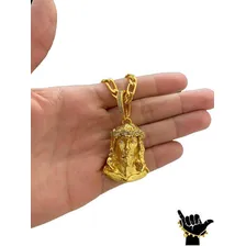 Corrente 3x1 10mm + Pingente Cruz - Banhado A Ouro 18k Foto mini 3