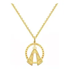 Corrente Bailarina + Pingente Nossa Senhora Ouro 18k Maria Cor Amarelo Foto mini 1