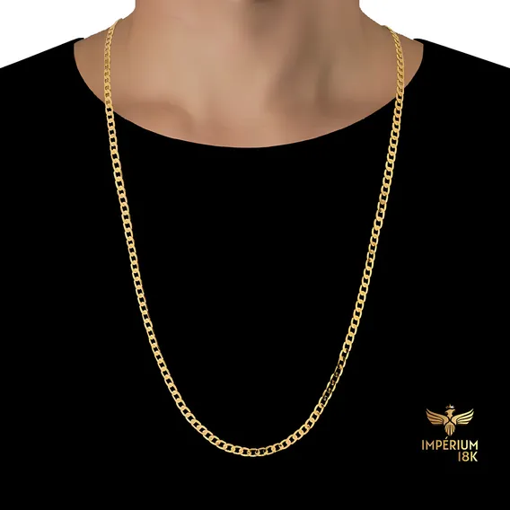 Corrente Banhada A Ouro 18k Groumet Foto 1