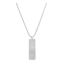 Corrente Bolinha Aço Inox Com Placa Oração Espirito Santo Cor Prateado Foto mini 1