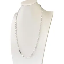 Corrente Cadeado Masculino Prata 925 Fecho Gaveta 5mm 70cm Cor Prateado Foto mini 2