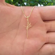 Corrente Colar Com Pingente Fé Banhado Ouro - Semi Joias Foto mini  2