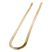 Corrente Colar Fita Laminada Prata 30cm Cor Dourado Foto  mini 1
