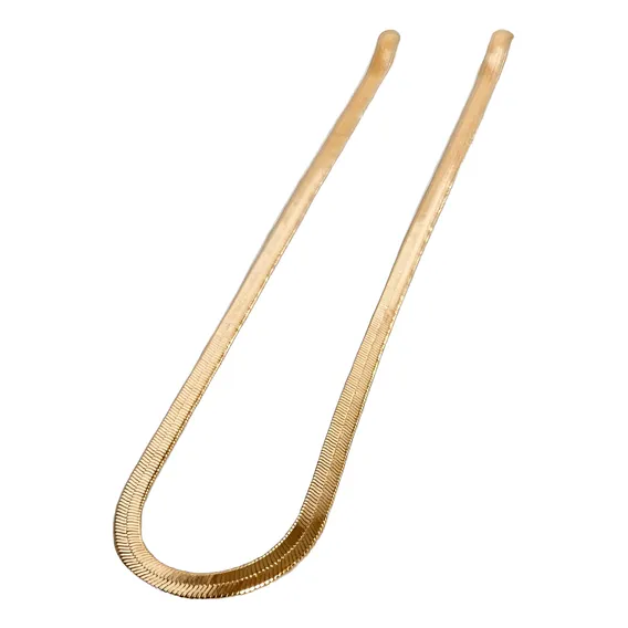 Corrente Colar Fita Laminada Prata 30cm Cor Dourado Foto 1