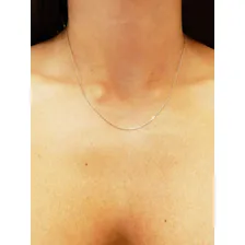 Corrente Colar Gargantilha Feminina Em Ouro Branco 18k 40cm Foto mini 4
