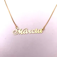 Corrente Com Nome Personalizado - Marcia Cor Dourado Foto mini 2