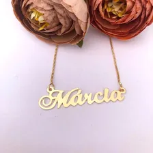 Corrente Com Nome Personalizado - Marcia Cor Dourado Foto mini 3