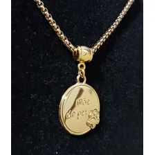 Corrente Com Pingente Mãe De Pet Cor Dourado Foto mini  3