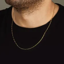 Corrente Cordão Alongado 60cm Masculino Ouro 18k Cor Amarelo Foto mini 2