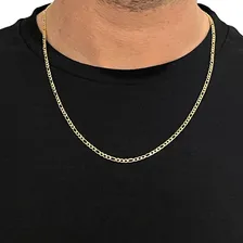 Corrente Cordão Banhada Ouro Masculino 60cm 3x1 Dourado 18k Foto  mini 1