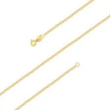 Corrente Cordão Colar Ouro 18k Feminina Singapura 45cm Cor Ouro Amarelo Foto mini  3